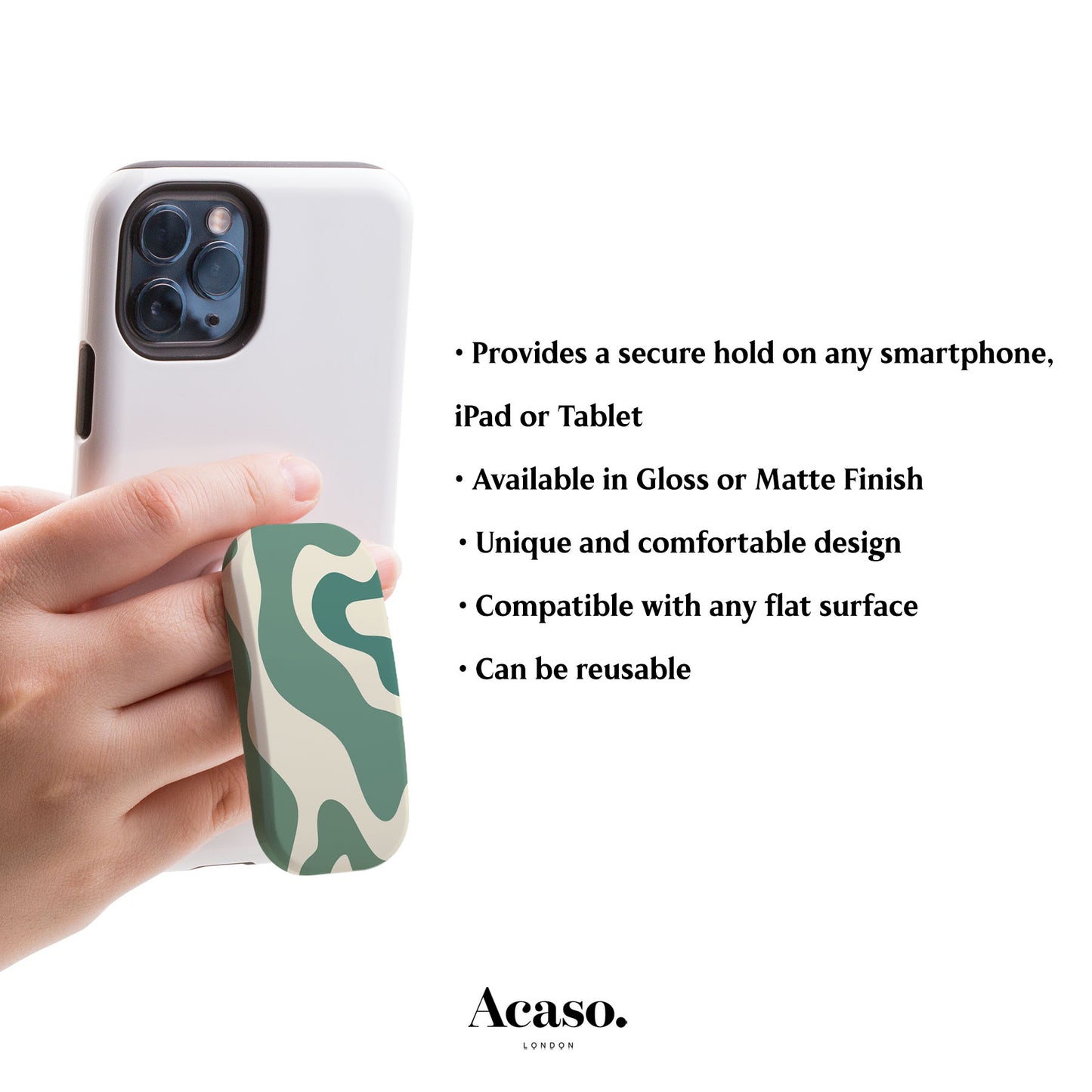 ABSTRACT WAVY Green Phone Grip