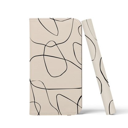 MINIMAL LINE ART Ecru Wallet Case
