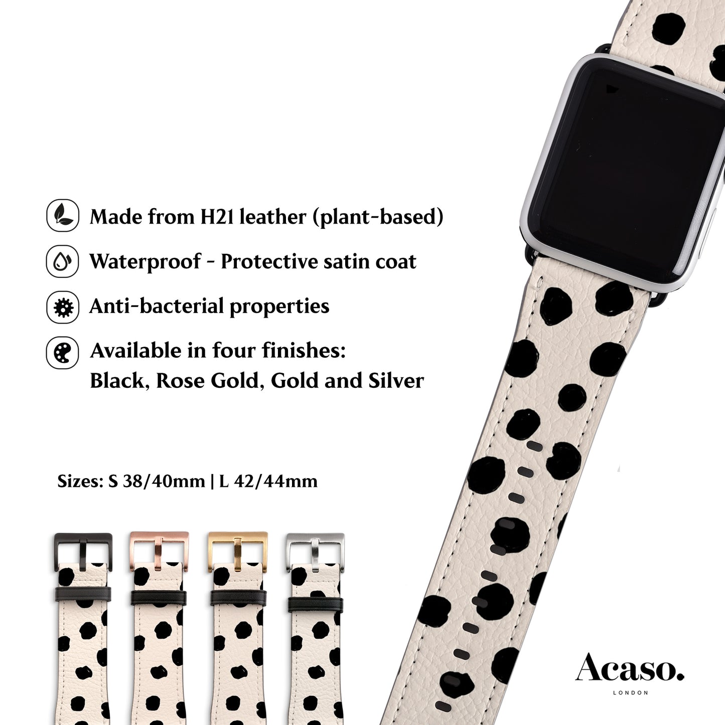 PAINTED DOTS White Apple Watch Strap