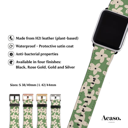 VINTAGE FLOWERS Green Apple Watch Strap